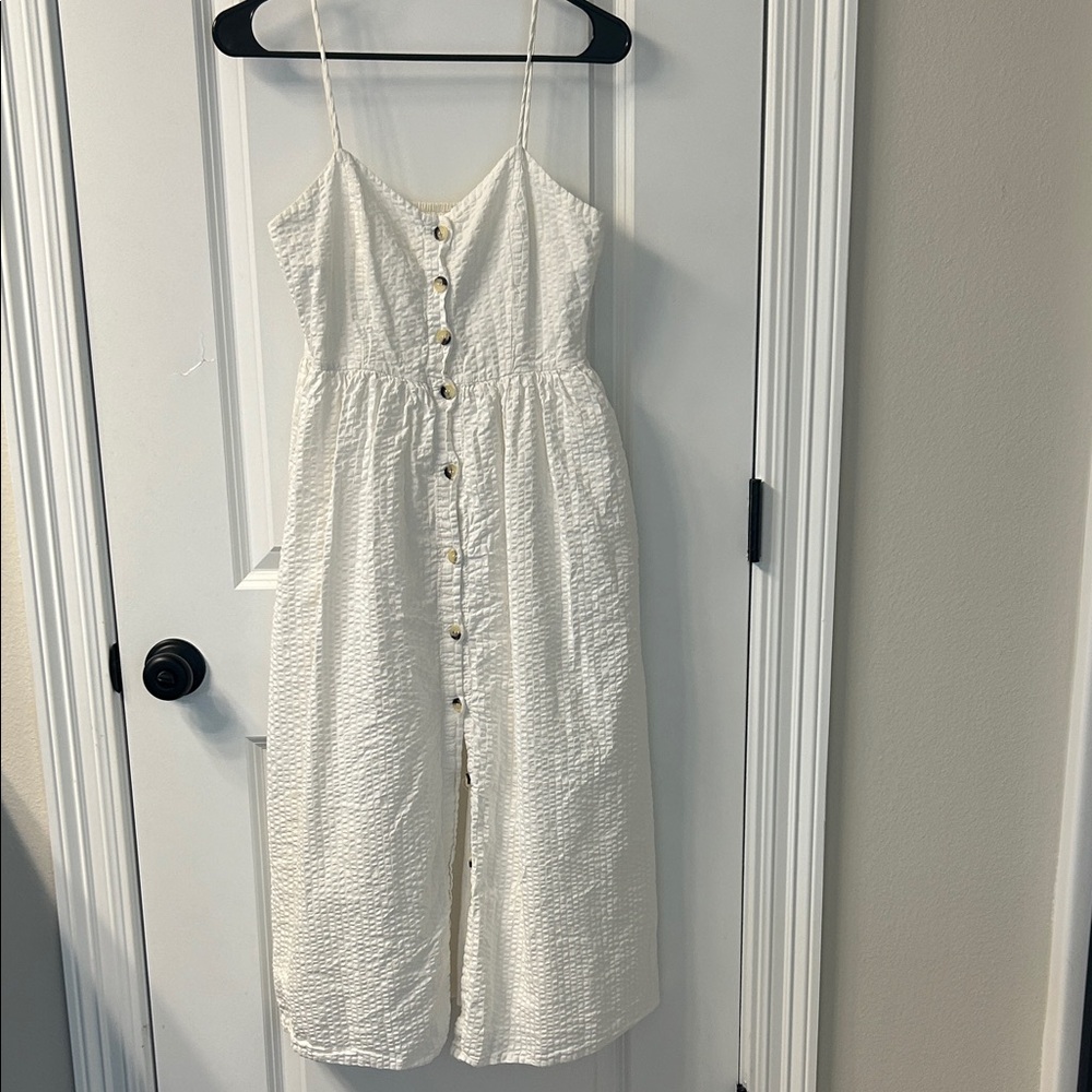 Zara White Button-Down Dress